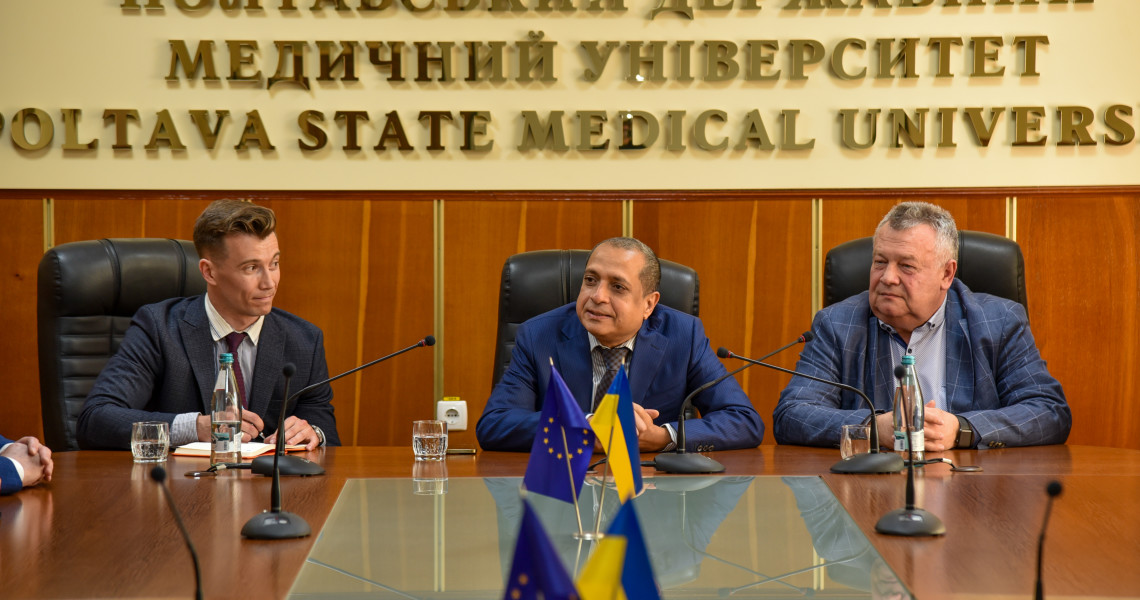 Офіційний робочий візит Й. В. Пана Раві Шанкар, Посла Індії в Україні, до Полтавського державного медичного університету