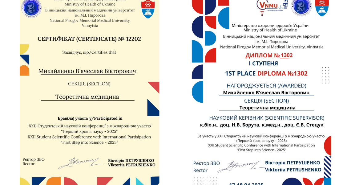 Наукова весна здобувачів освіти кафедри гістології: перемоги, визнання, натхнення / Students’ Scientific Spring at the Department of Histology: Victories, Recognition and Inspiration