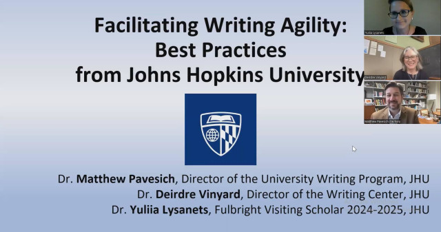 Співпраця з Університетом Джонса Гопкінса (США) / Collaboration with Johns Hopkins University (USA)